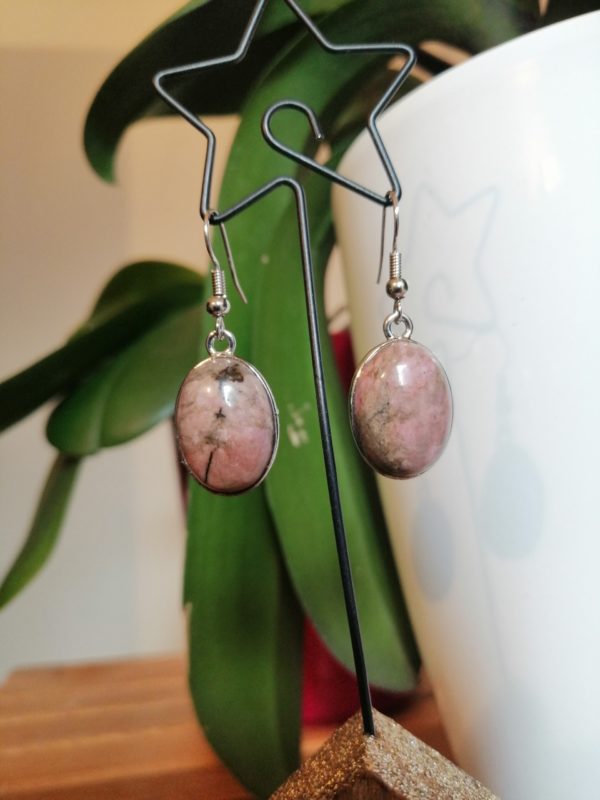Boucles d'oreilles en Rhodonite
