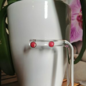 Clous d’oreille en Rhodocrosite et argent