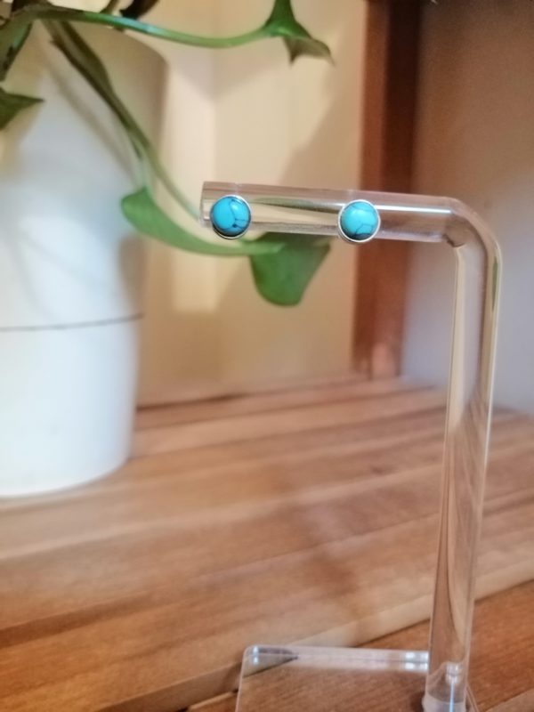 Clous d'oreille en Turquoise et argent