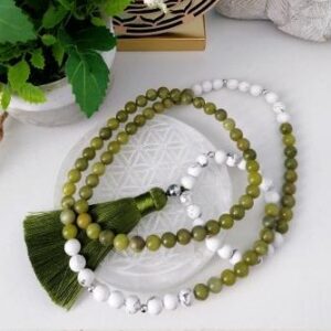 Collier MALA Jade et Howlite